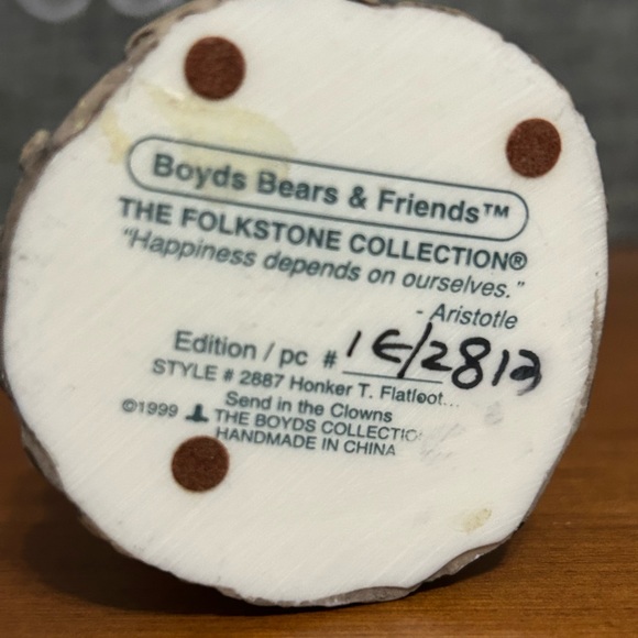 Vintage 1999 Boyds Bears & Friends Clown Bear - “Happiness depends on ourselves” - Picture 7 of 7